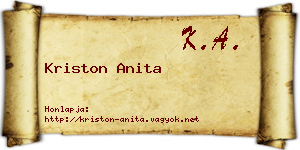 Kriston Anita névjegykártya